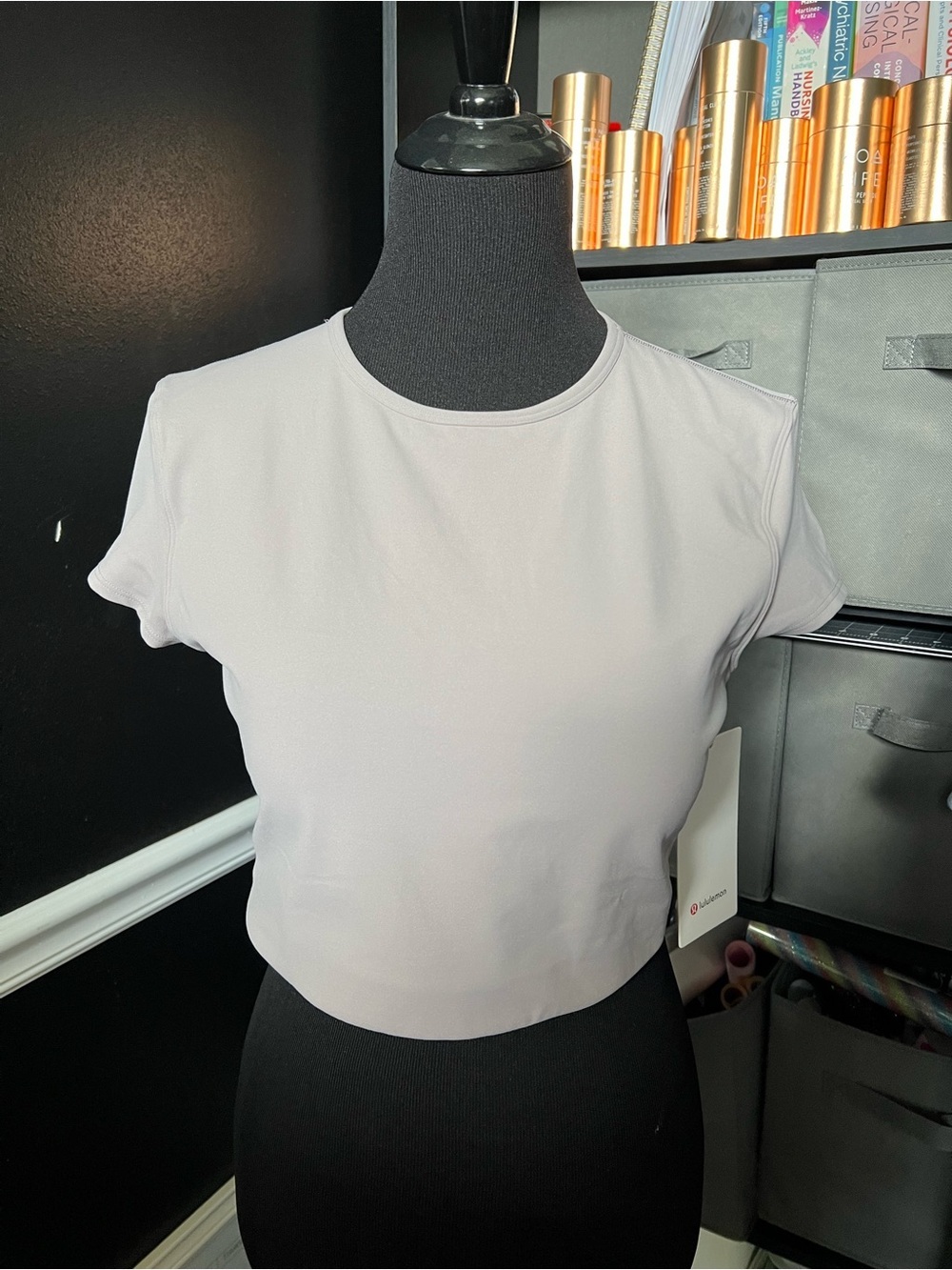 lululemon athletica Nulu Mesh Back Baby Tee - Mauve Grey